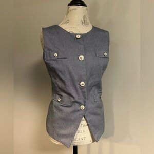 Joie Sleeveless Blazer Vest White Detailed Buttons Large L